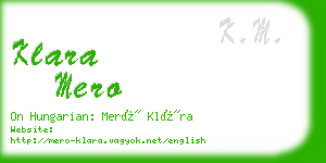 klara mero business card